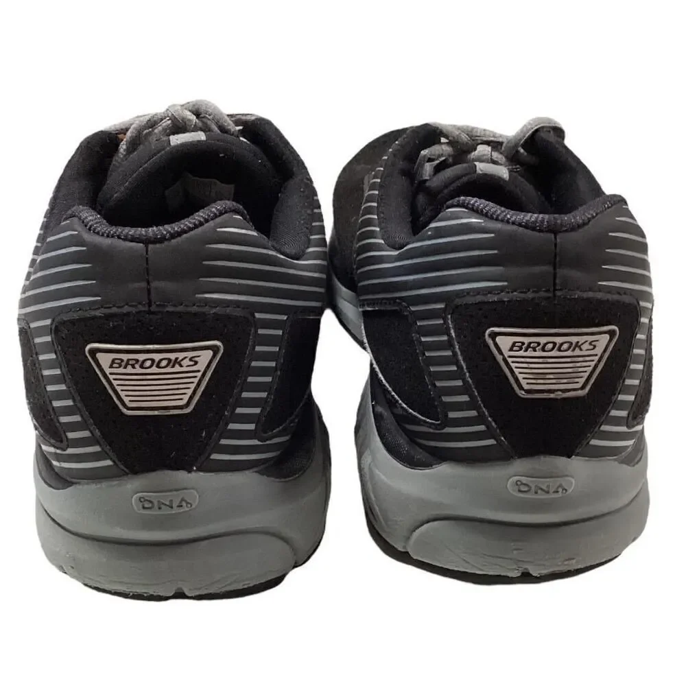 Brooks Walking Shoes Men 12 Black Gray Addiction Walker Suede Lace Up